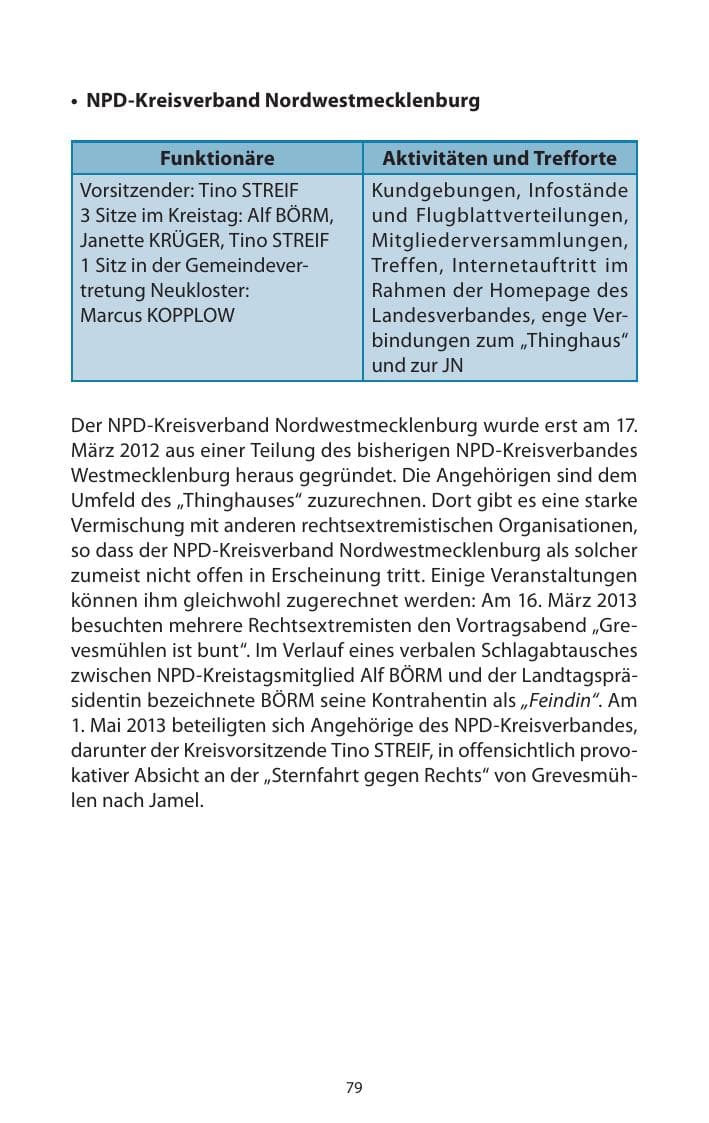 Seite 81 des Verfassungsschutzbericht 2013 Mecklenburg-Vorpommern