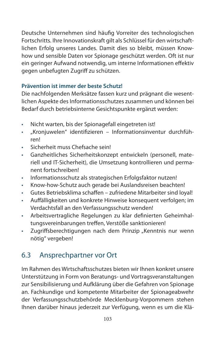 Seite 103 des Verfassungsschutzbericht 2014 Mecklenburg-Vorpommern