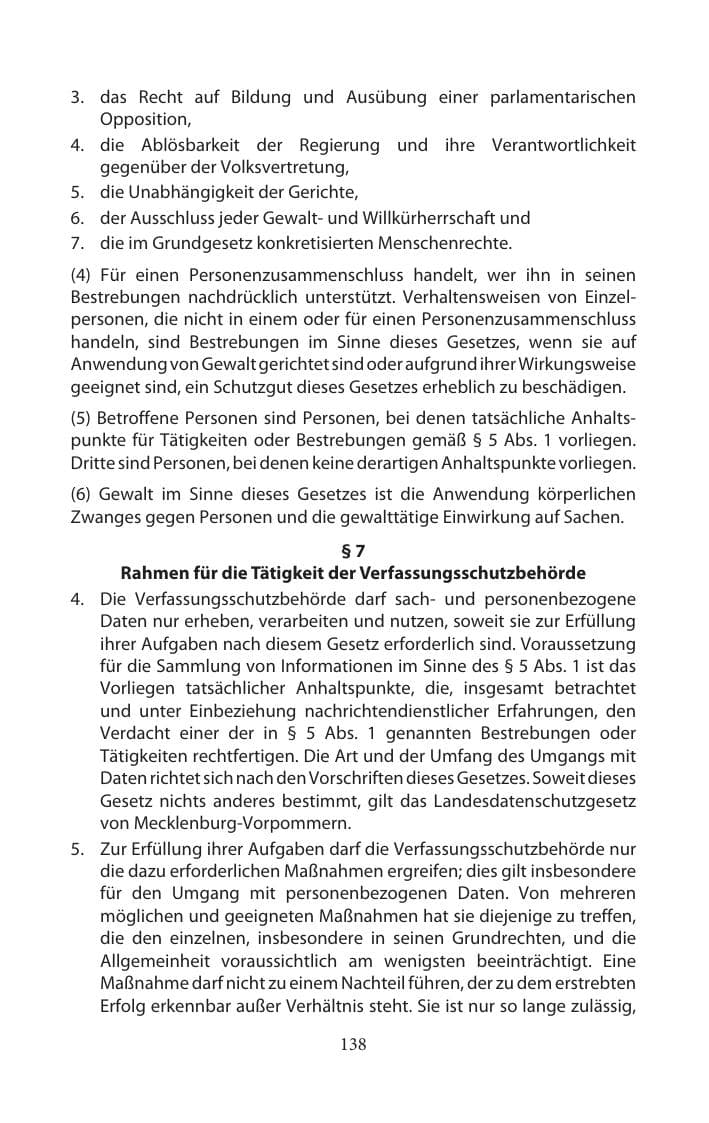 Seite 138 des Verfassungsschutzbericht 2014 Mecklenburg-Vorpommern