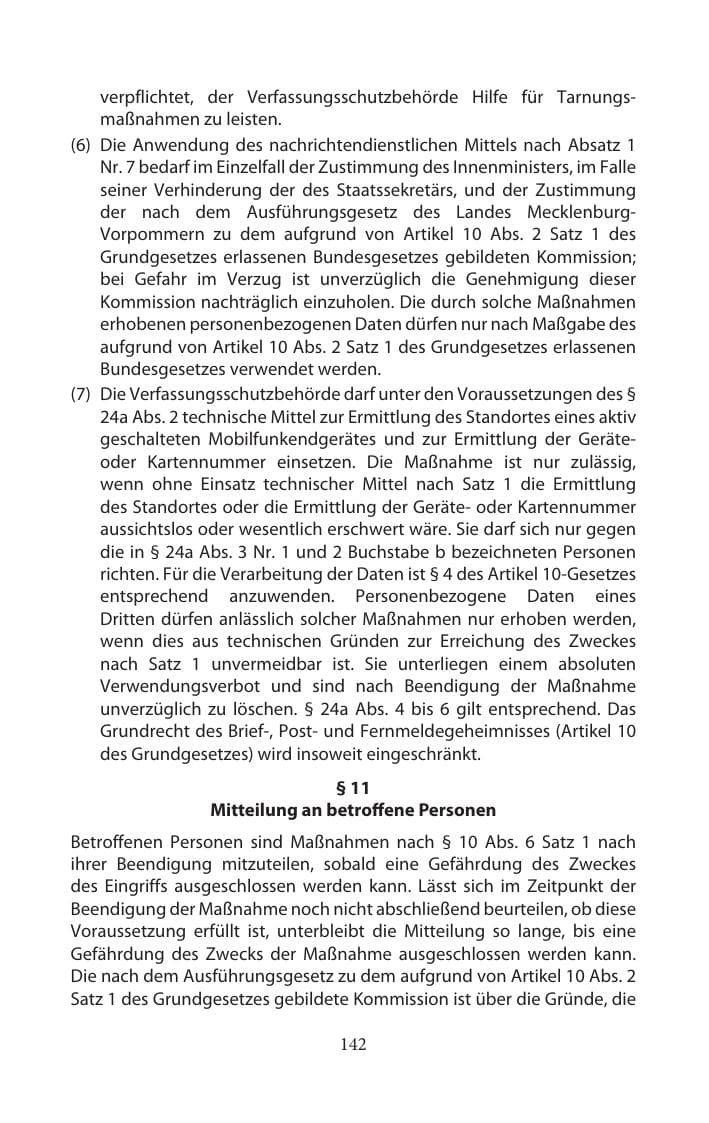 Seite 142 des Verfassungsschutzbericht 2014 Mecklenburg-Vorpommern