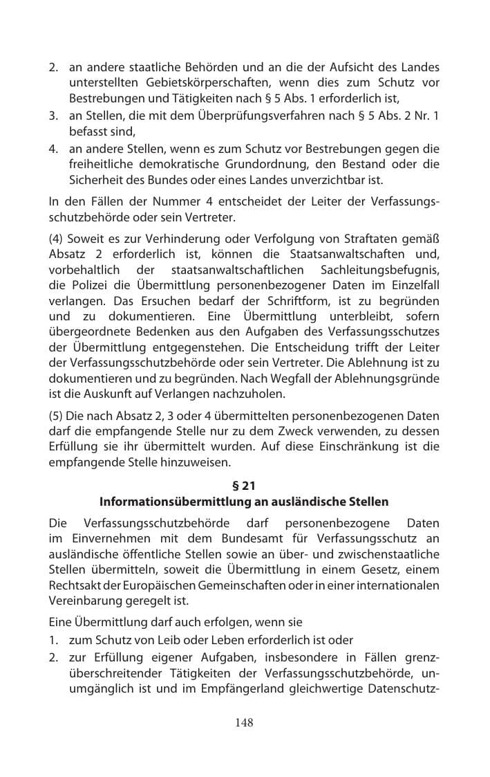 Seite 148 des Verfassungsschutzbericht 2014 Mecklenburg-Vorpommern