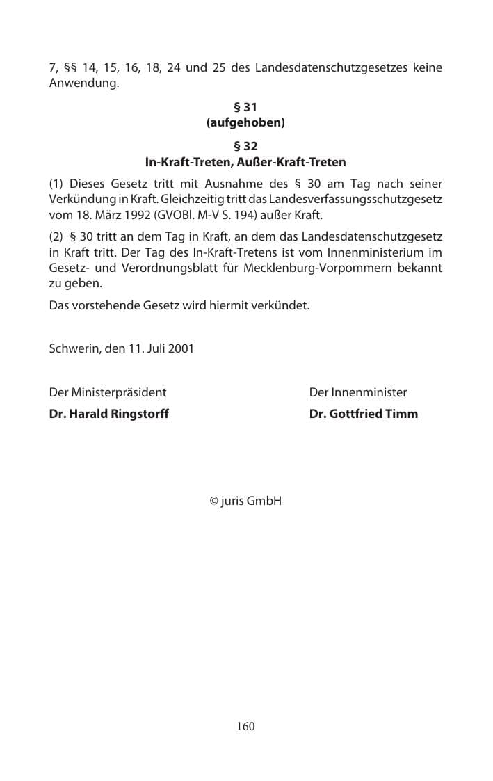 Seite 160 des Verfassungsschutzbericht 2014 Mecklenburg-Vorpommern
