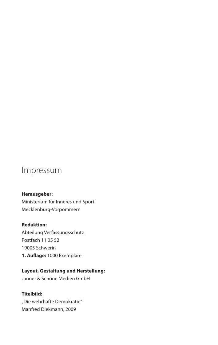 Seite 4 des Verfassungsschutzbericht 2014 Mecklenburg-Vorpommern