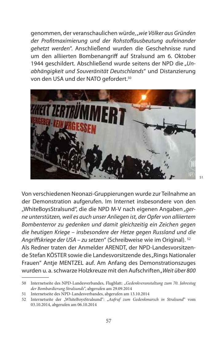 Seite 57 des Verfassungsschutzbericht 2014 Mecklenburg-Vorpommern