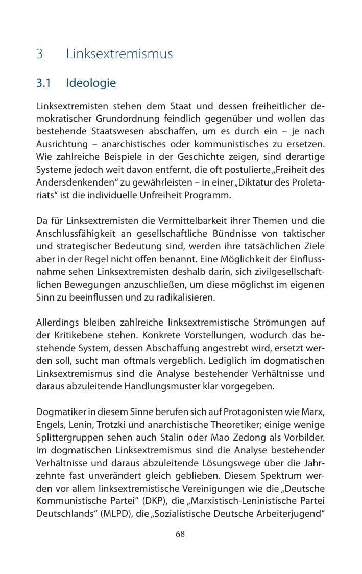 Seite 68 des Verfassungsschutzbericht 2014 Mecklenburg-Vorpommern