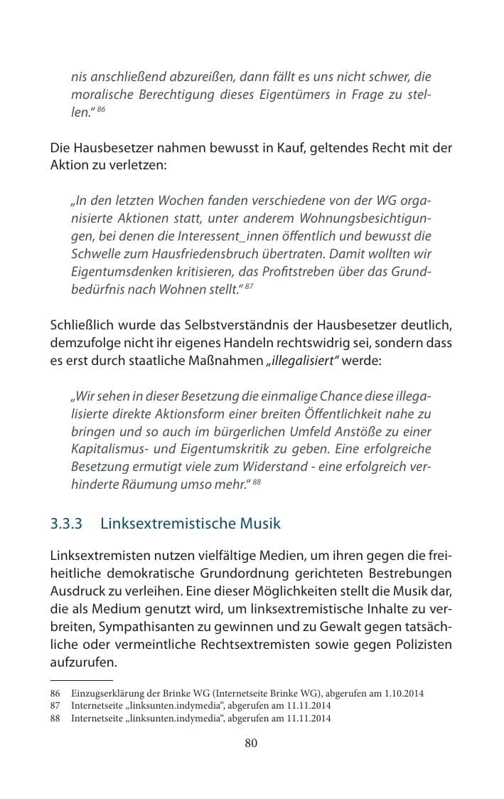 Seite 80 des Verfassungsschutzbericht 2014 Mecklenburg-Vorpommern