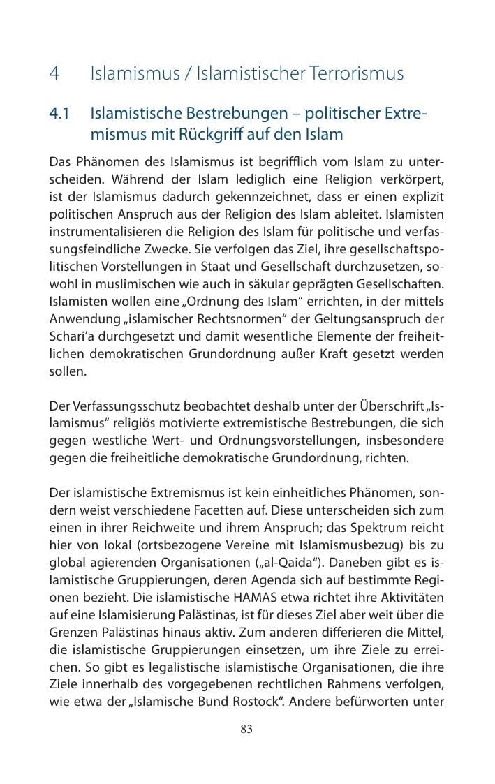 Seite 83 des Verfassungsschutzbericht 2014 Mecklenburg-Vorpommern