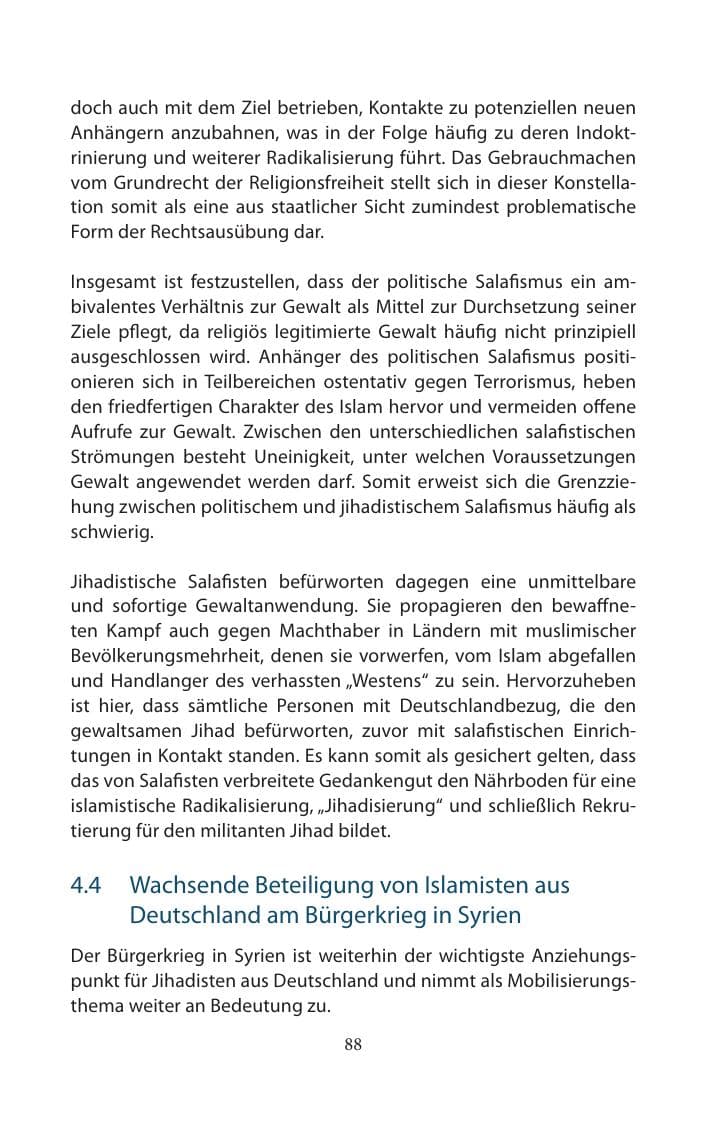Seite 88 des Verfassungsschutzbericht 2014 Mecklenburg-Vorpommern
