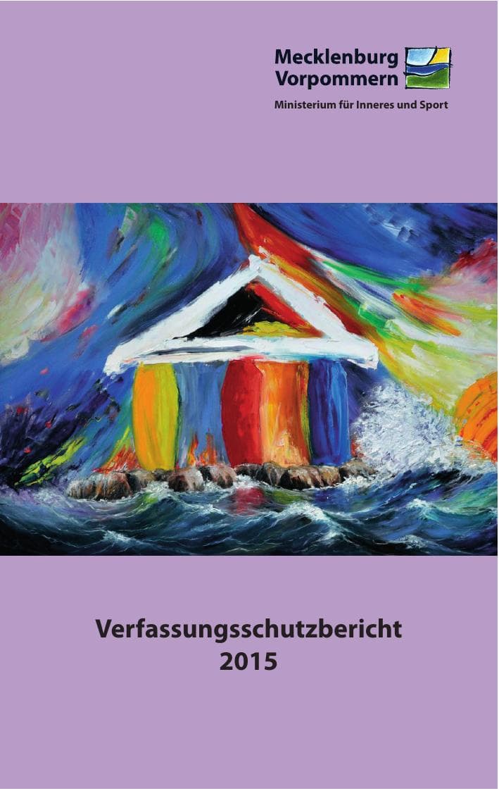 Seite 1 des Verfassungsschutzbericht 2015 Mecklenburg-Vorpommern