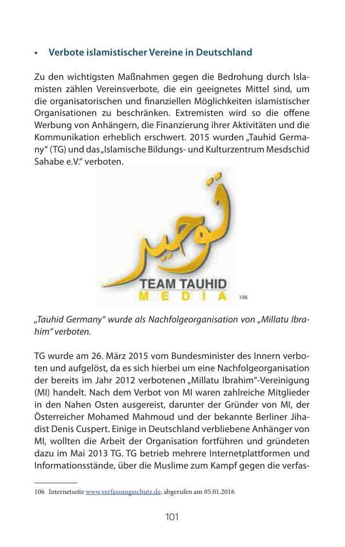 Seite 101 des Verfassungsschutzbericht 2015 Mecklenburg-Vorpommern