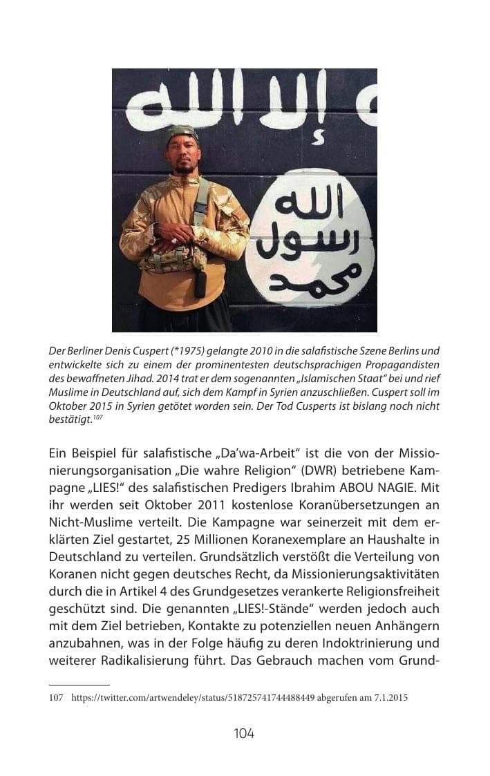 Seite 104 des Verfassungsschutzbericht 2015 Mecklenburg-Vorpommern