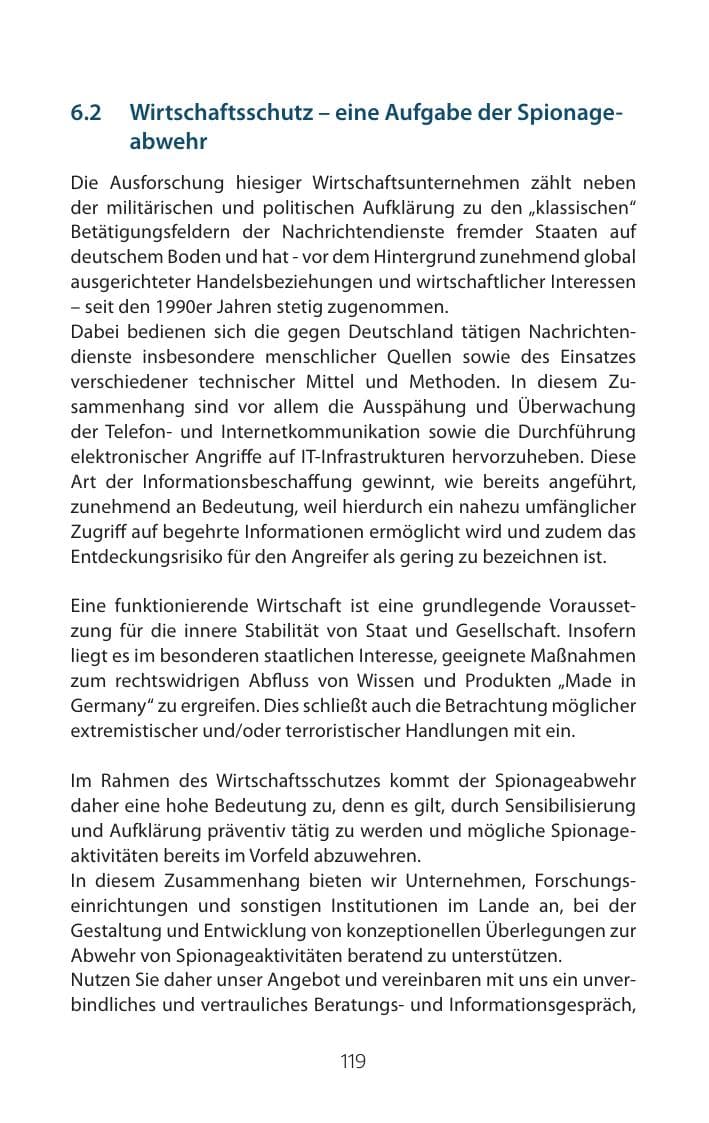 Seite 119 des Verfassungsschutzbericht 2015 Mecklenburg-Vorpommern