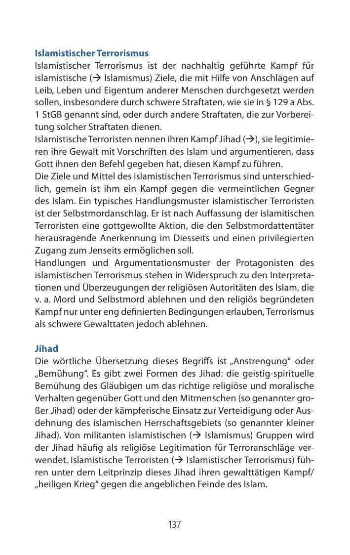 Seite 137 des Verfassungsschutzbericht 2015 Mecklenburg-Vorpommern