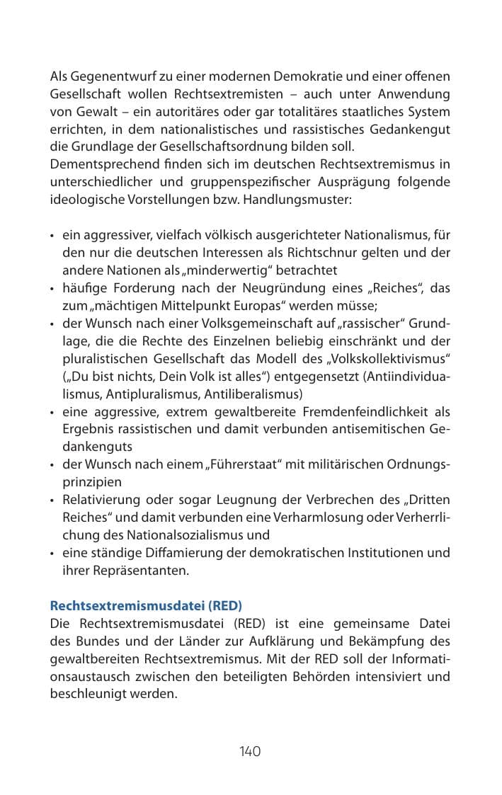 Seite 140 des Verfassungsschutzbericht 2015 Mecklenburg-Vorpommern