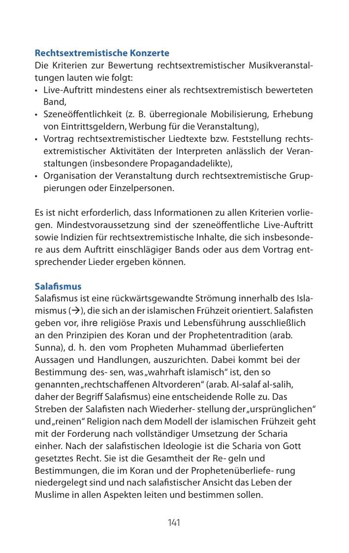 Seite 141 des Verfassungsschutzbericht 2015 Mecklenburg-Vorpommern