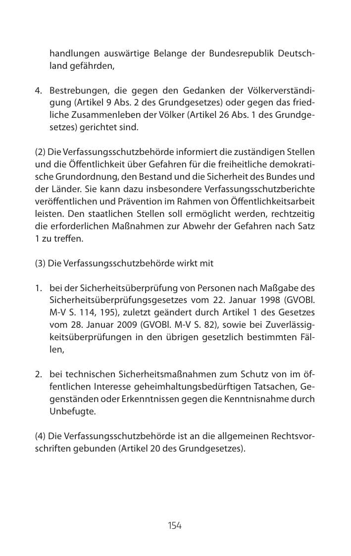 Seite 154 des Verfassungsschutzbericht 2015 Mecklenburg-Vorpommern