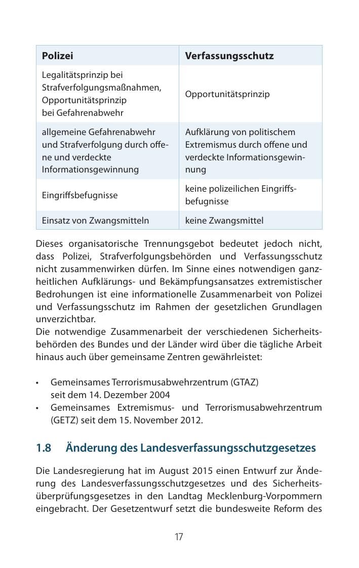 Seite 17 des Verfassungsschutzbericht 2015 Mecklenburg-Vorpommern