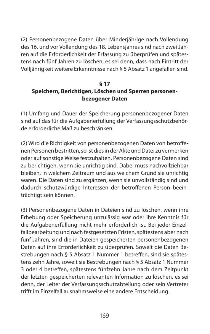 Seite 169 des Verfassungsschutzbericht 2015 Mecklenburg-Vorpommern