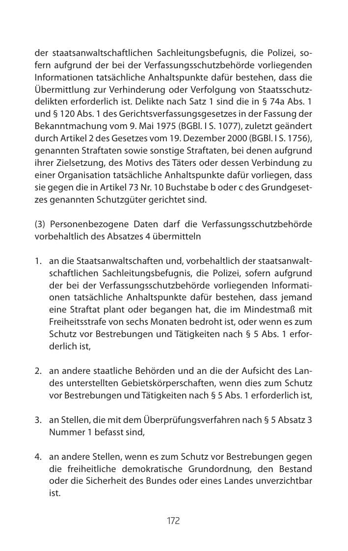 Seite 172 des Verfassungsschutzbericht 2015 Mecklenburg-Vorpommern