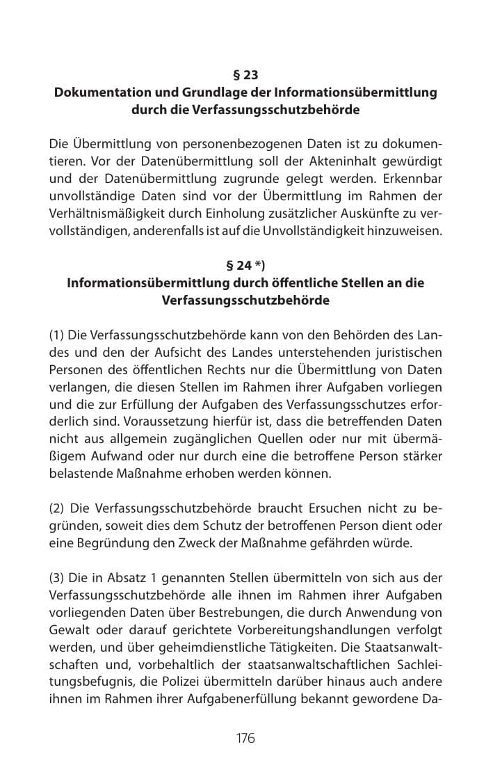 Seite 176 des Verfassungsschutzbericht 2015 Mecklenburg-Vorpommern