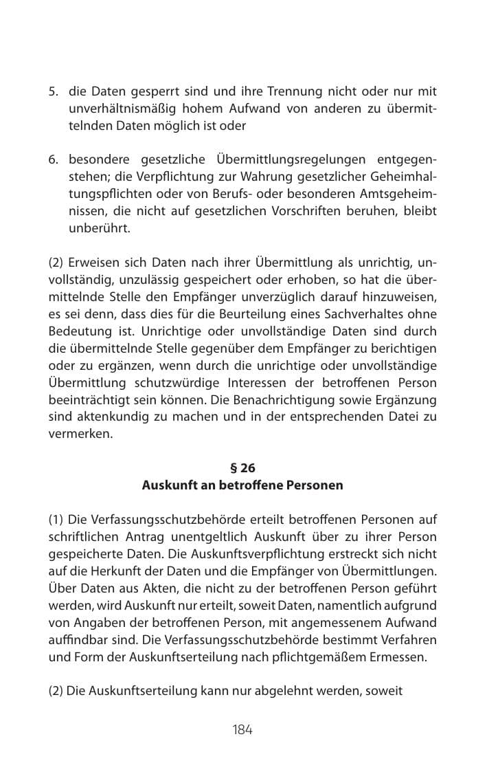 Seite 184 des Verfassungsschutzbericht 2015 Mecklenburg-Vorpommern