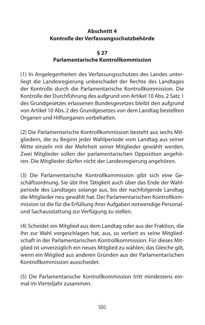 Seite 186 des Verfassungsschutzbericht 2015 Mecklenburg-Vorpommern