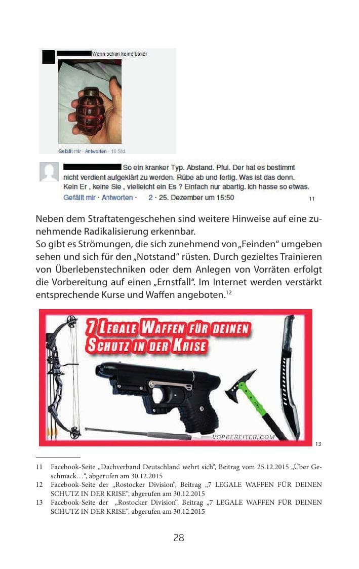 Seite 28 des Verfassungsschutzbericht 2015 Mecklenburg-Vorpommern