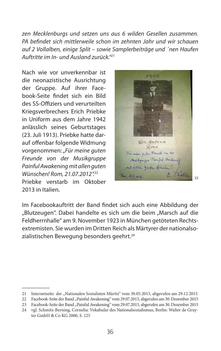 Seite 36 des Verfassungsschutzbericht 2015 Mecklenburg-Vorpommern