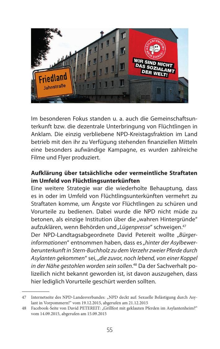 Seite 55 des Verfassungsschutzbericht 2015 Mecklenburg-Vorpommern