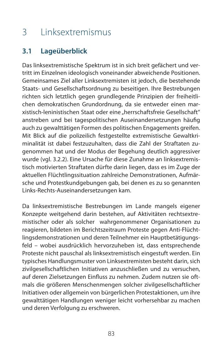 Seite 83 des Verfassungsschutzbericht 2015 Mecklenburg-Vorpommern