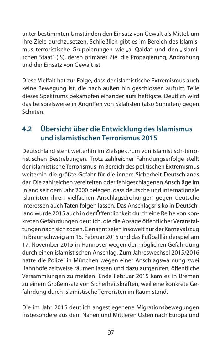 Seite 97 des Verfassungsschutzbericht 2015 Mecklenburg-Vorpommern