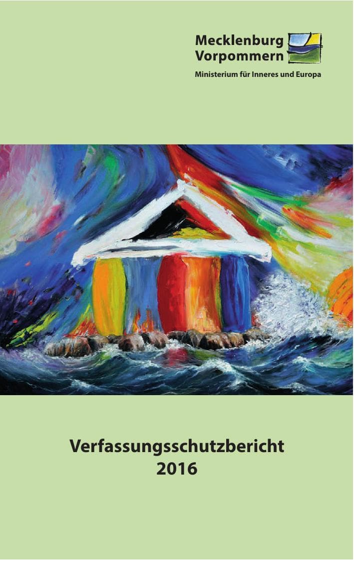 Seite 1 des Verfassungsschutzbericht 2016 Mecklenburg-Vorpommern