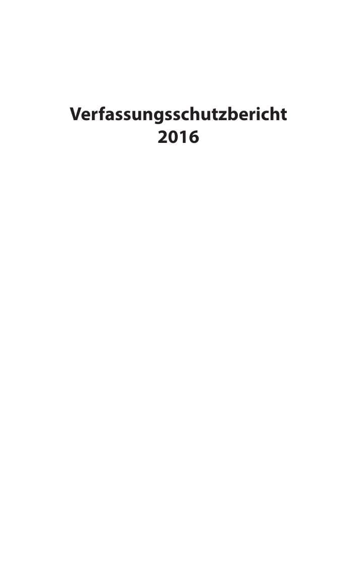 Seite 2 des Verfassungsschutzbericht 2016 Mecklenburg-Vorpommern
