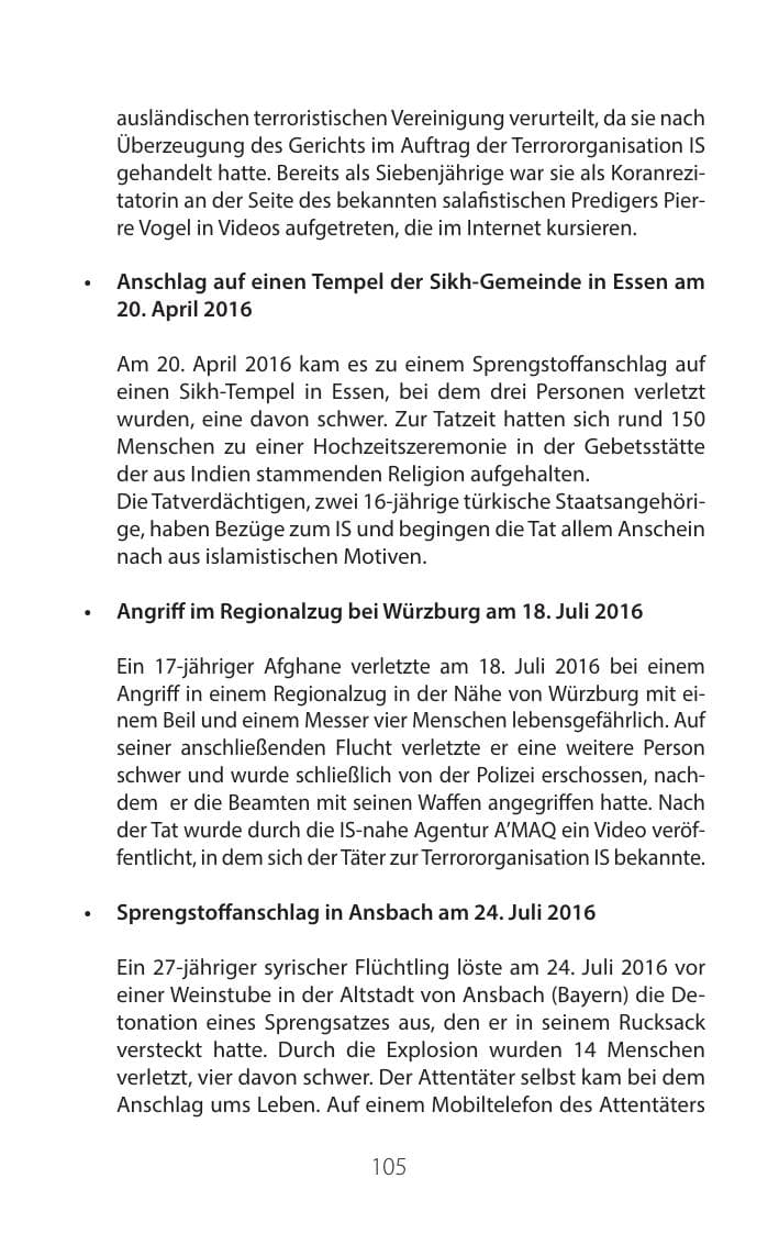 Seite 104 des Verfassungsschutzbericht 2016 Mecklenburg-Vorpommern