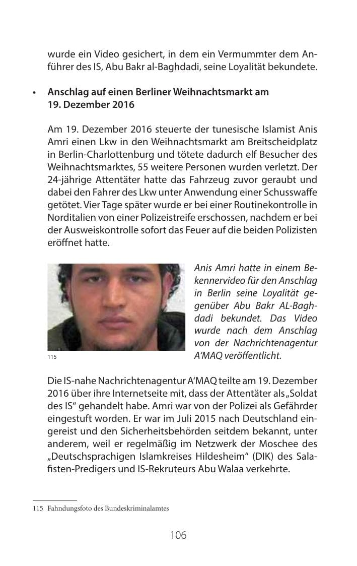 Seite 105 des Verfassungsschutzbericht 2016 Mecklenburg-Vorpommern