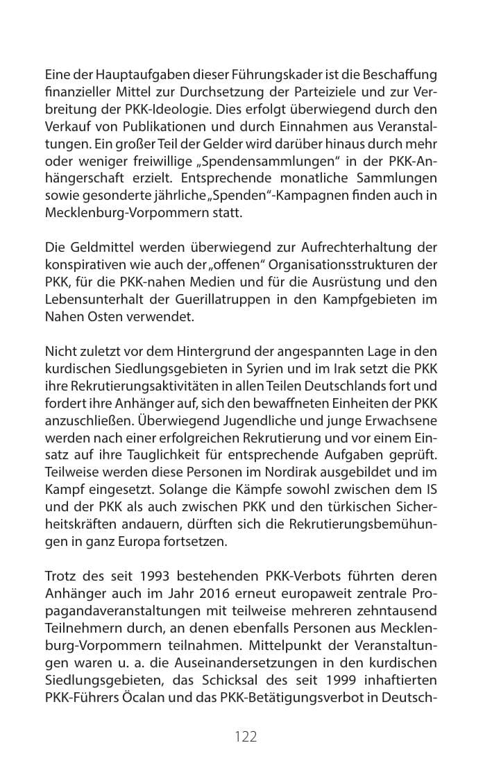 Seite 121 des Verfassungsschutzbericht 2016 Mecklenburg-Vorpommern