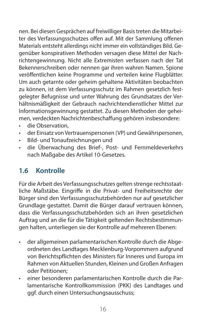 Seite 15 des Verfassungsschutzbericht 2016 Mecklenburg-Vorpommern