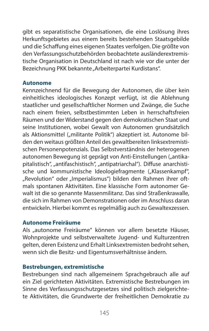 Seite 144 des Verfassungsschutzbericht 2016 Mecklenburg-Vorpommern
