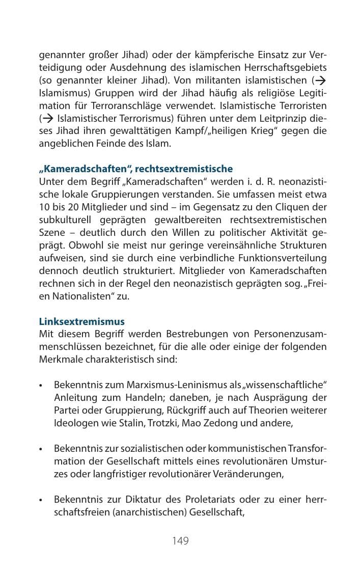 Seite 148 des Verfassungsschutzbericht 2016 Mecklenburg-Vorpommern