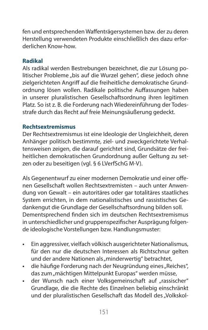 Seite 150 des Verfassungsschutzbericht 2016 Mecklenburg-Vorpommern