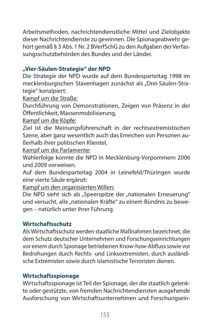 Seite 154 des Verfassungsschutzbericht 2016 Mecklenburg-Vorpommern
