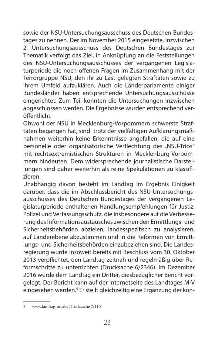 Seite 22 des Verfassungsschutzbericht 2016 Mecklenburg-Vorpommern