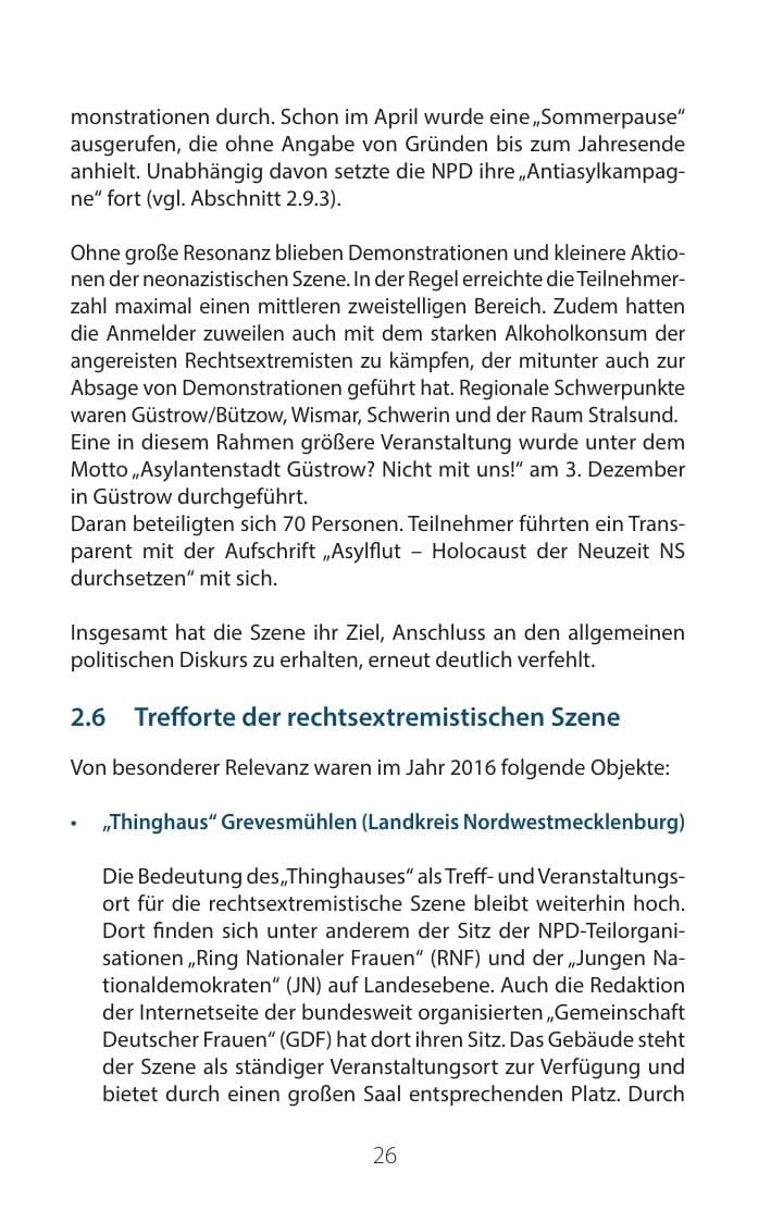 Seite 25 des Verfassungsschutzbericht 2016 Mecklenburg-Vorpommern