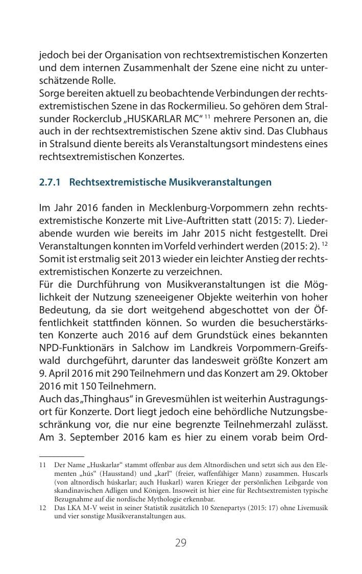 Seite 28 des Verfassungsschutzbericht 2016 Mecklenburg-Vorpommern
