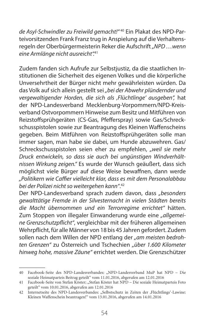 Seite 53 des Verfassungsschutzbericht 2016 Mecklenburg-Vorpommern