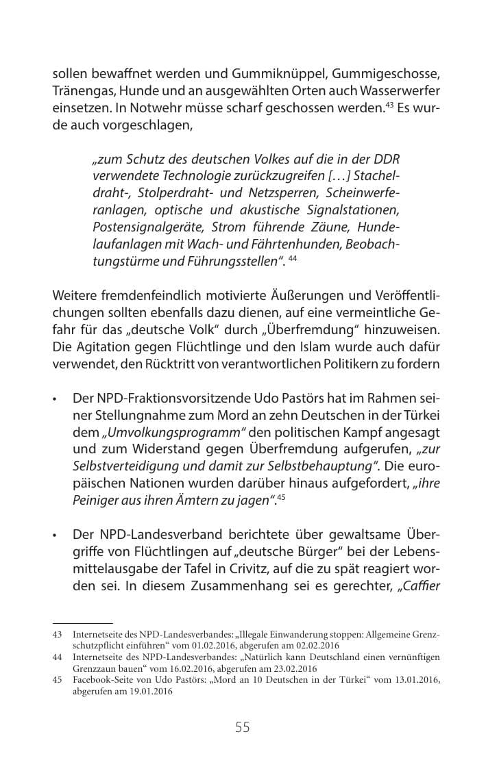 Seite 54 des Verfassungsschutzbericht 2016 Mecklenburg-Vorpommern
