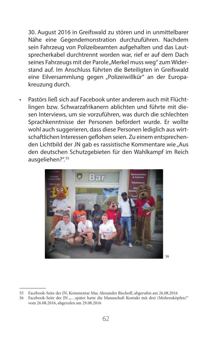 Seite 61 des Verfassungsschutzbericht 2016 Mecklenburg-Vorpommern