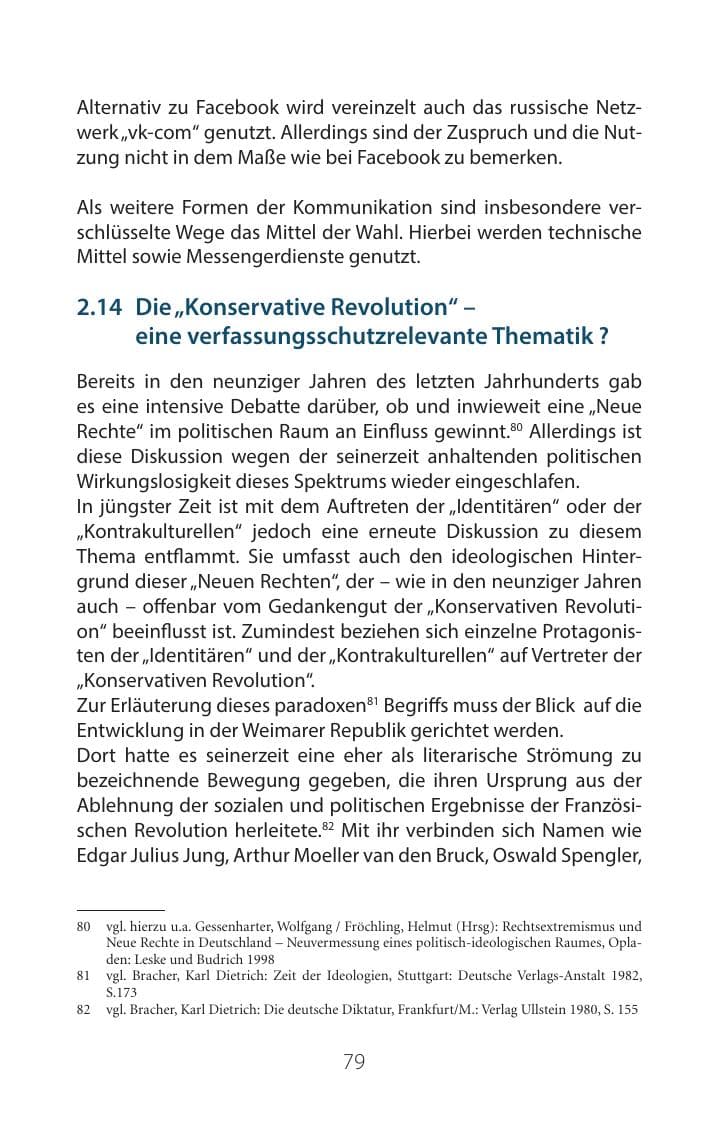 Seite 78 des Verfassungsschutzbericht 2016 Mecklenburg-Vorpommern
