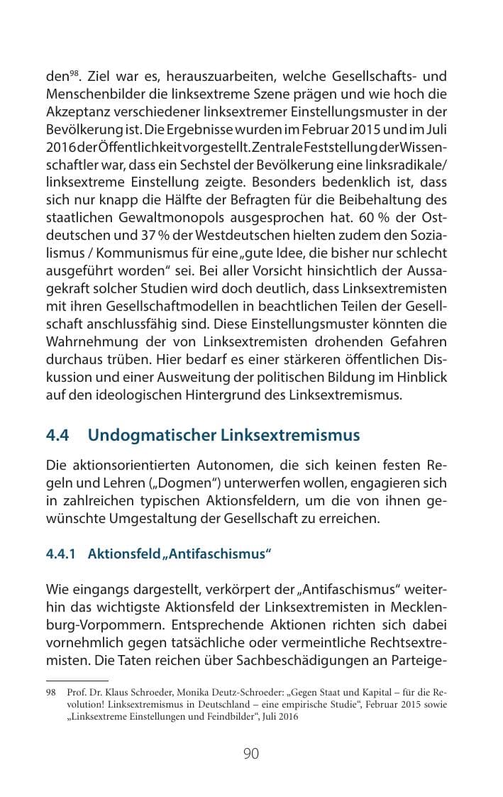 Seite 89 des Verfassungsschutzbericht 2016 Mecklenburg-Vorpommern