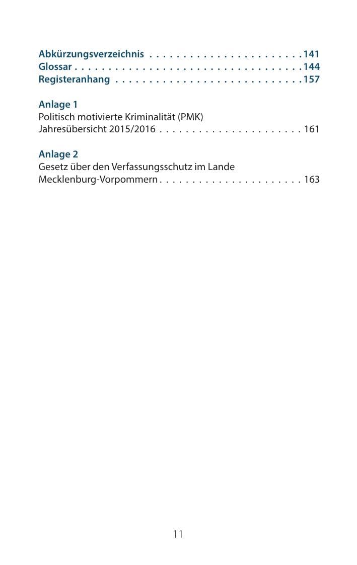 Seite 10 des Verfassungsschutzbericht 2016 Mecklenburg-Vorpommern